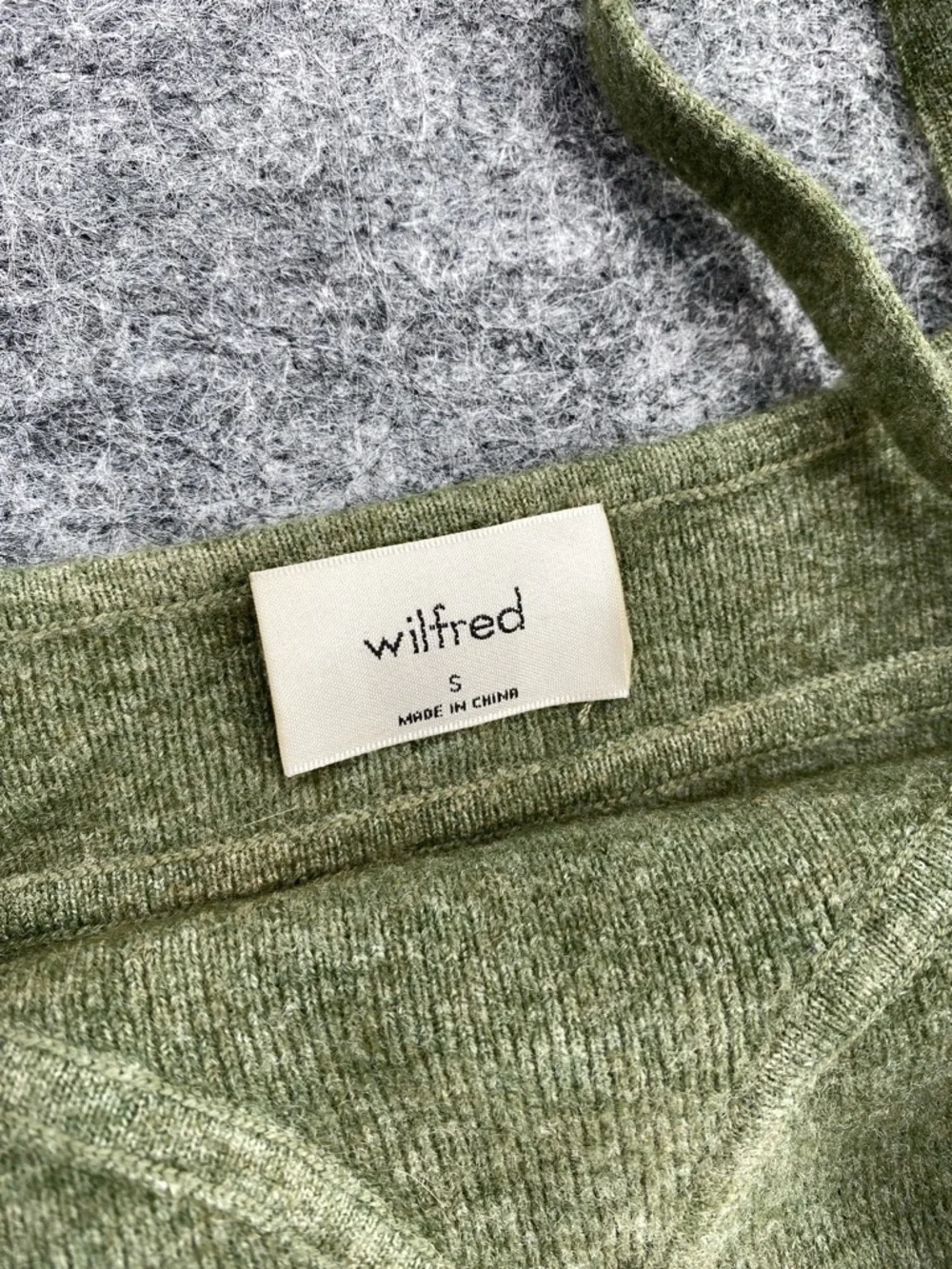 Wilfred Women’s Sicily Sweater Olive Green Knit Bustier Crop Top Size Small - Picture 2 of 6